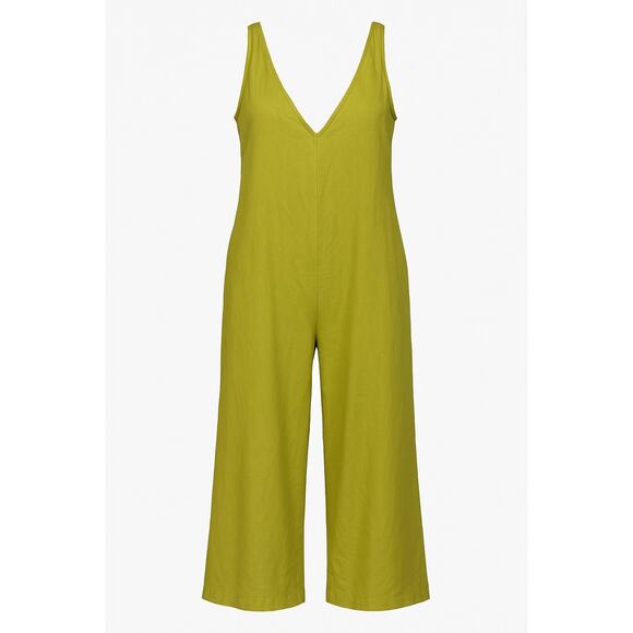 Calypso St. Barth Linen Blend Wide Leg Jumpsuit Lime Green M NWT - Picture 1 of 9